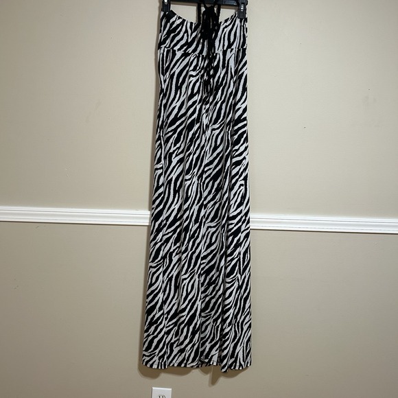 Rue 21 Women's Zebra Halter Sweetheart Neck Maxi Dress Size XL‎ Y2K - Picture 5 of 8